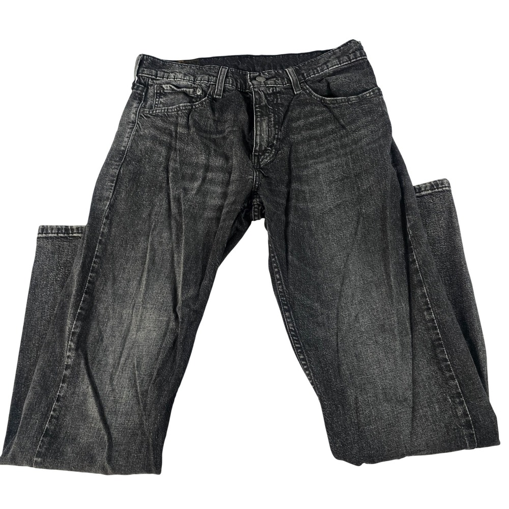 Levis 559 Relaxed Straight Jeans Mens 32x32 Black Washed Denim Pants 559-0482